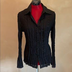 Sheer Black Blouse Size M